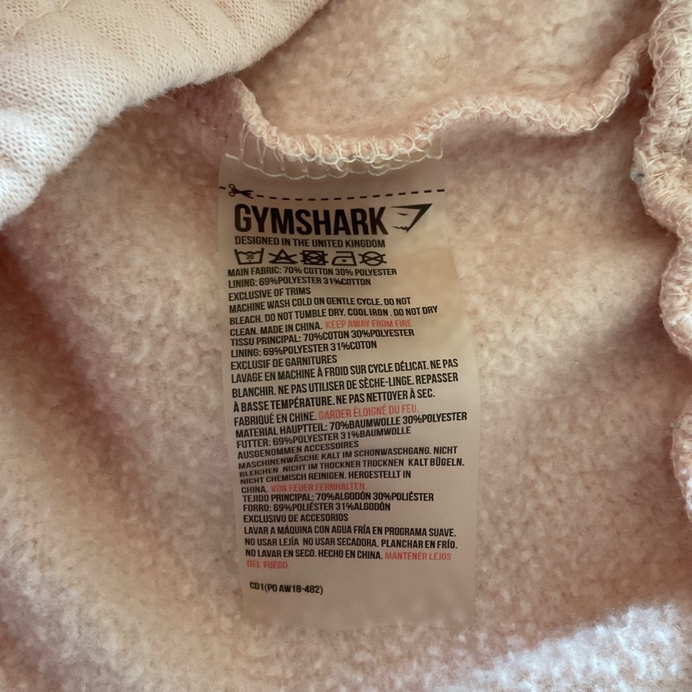 Gymshark Womens Sz M Training Fleece Cropped Hoodie Pink Half Zip Gorpcore - Picture 5 of 7